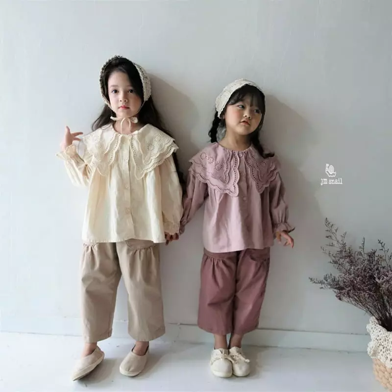 JM Snail - Korean Children Fashion - #designkidswear - Sweet Double Collar Blouse - 7