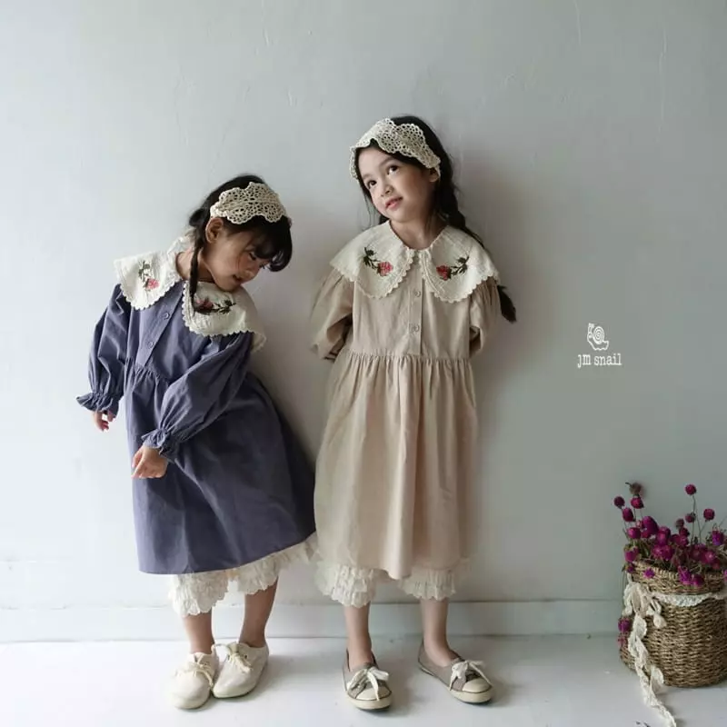 JM Snail - Korean Children Fashion - #designkidswear - Embroidery One-piece - 6