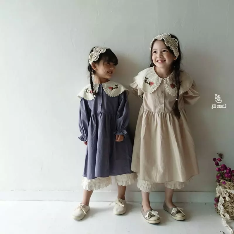 JM Snail - Korean Children Fashion - #discoveringself - Embroidery One-piece - 7