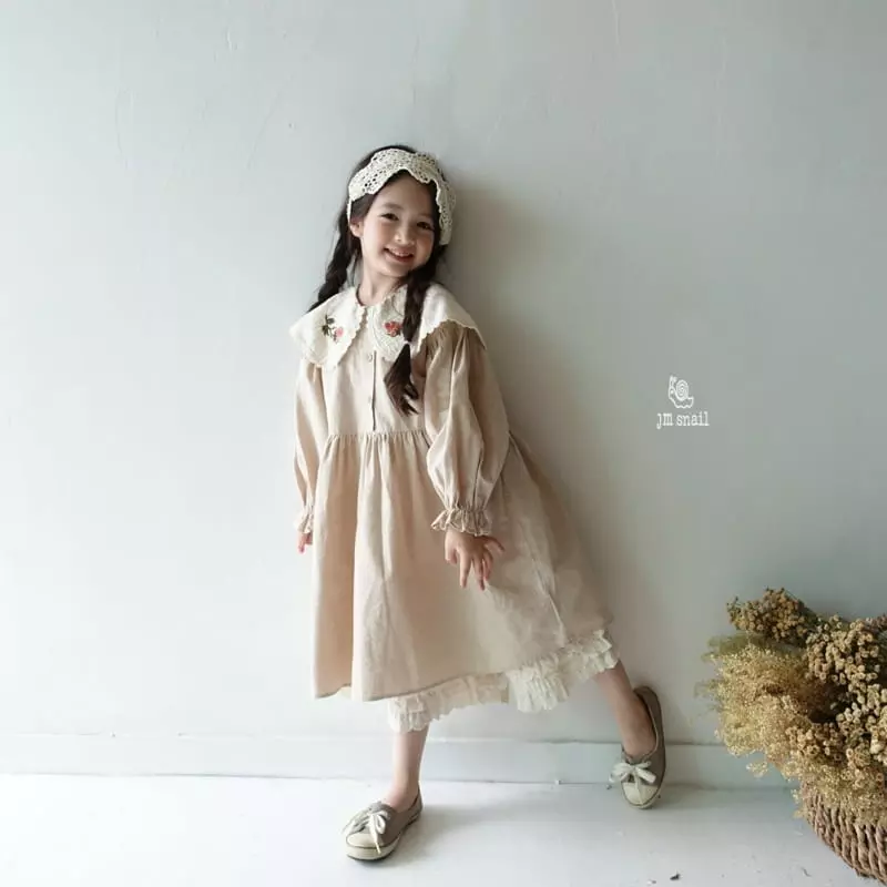 JM Snail - Korean Children Fashion - #kidsshorts - Embroidery One-piece - 9