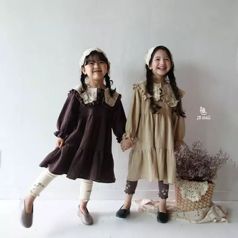 JM Snail - Korean Children Fashion - #kidsstore - Nice Flower Embroidery Leggings - 5