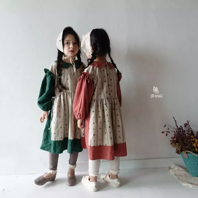 JM Snail - Korean Children Fashion - #kidzfashiontrend - Apron Collar One-piece