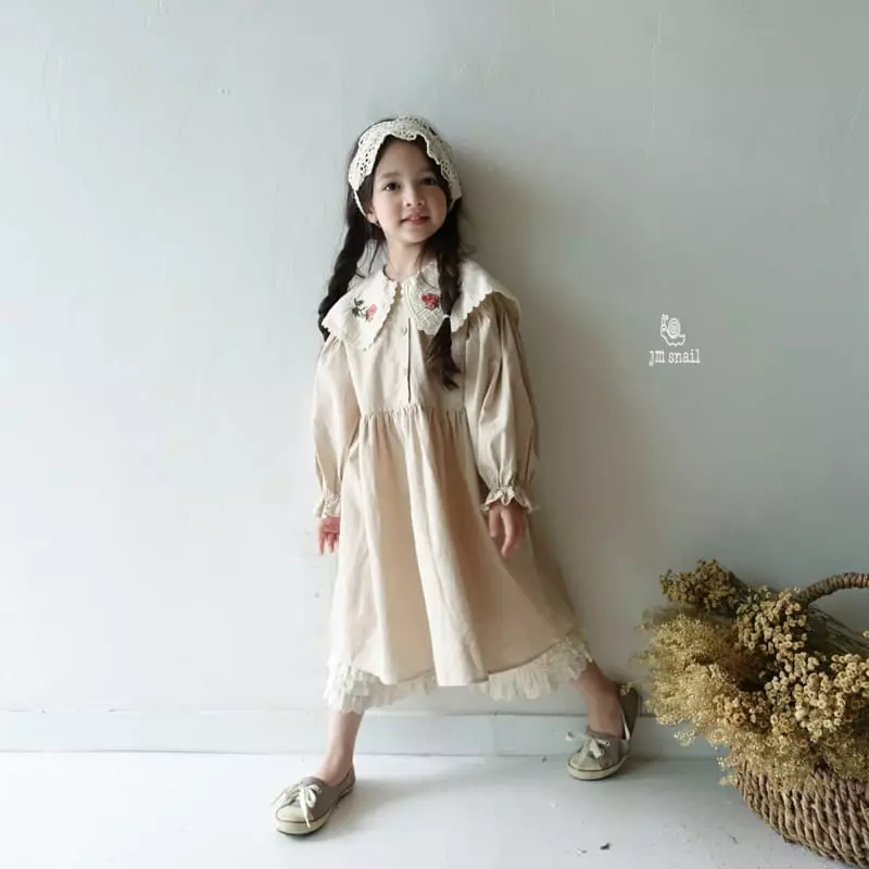 JM Snail - Korean Children Fashion - #kidzfashiontrend - Embroidery One-piece - 11