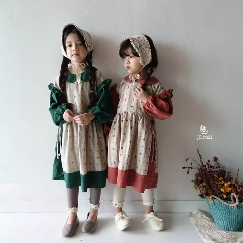 JM Snail - Korean Children Fashion - #littlefashionista - Apron Collar One-piece - 3