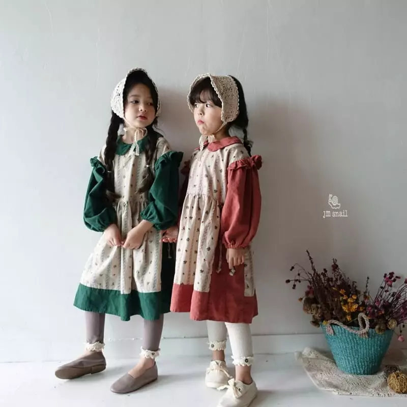 JM Snail - Korean Children Fashion - #littlefashionista - Apron Collar One-piece - 4