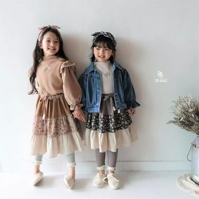 JM Snail - Korean Children Fashion - #magicofchildhood - Cuty Denim Shirring Jacket - 3