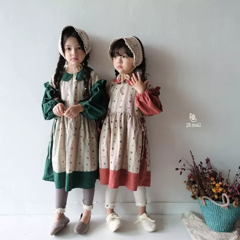 JM Snail - Korean Children Fashion - #minifashionista - Apron Collar One-piece - 5