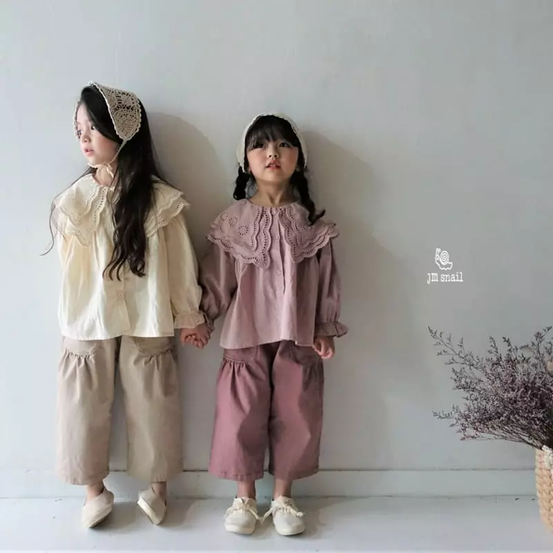 JM Snail - Korean Children Fashion - #minifashionista - Sweet Double Collar Blouse - 2