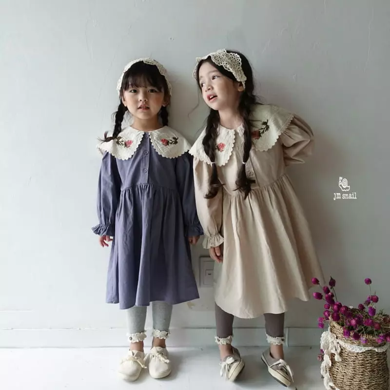 JM Snail - Korean Children Fashion - #minifashionista - Embroidery One-piece