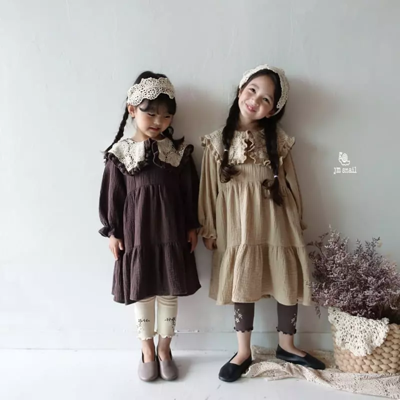 JM Snail - Korean Children Fashion - #minifashionista - Nice Flower Embroidery Leggings - 10