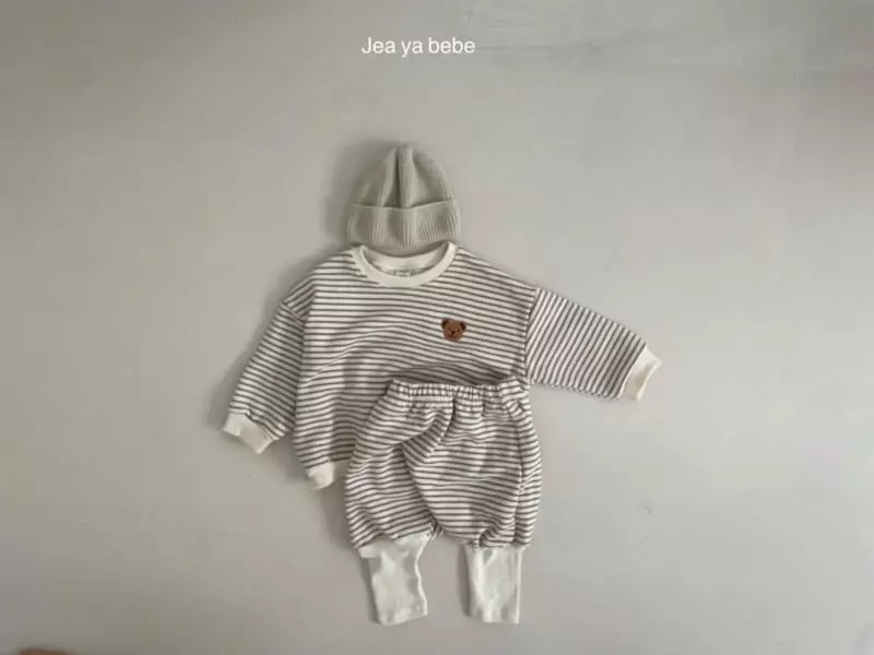 Jeaya & Mymi - Korean Children Fashion - #prettylittlegirls - Bbang Dduck Stripes Top Bottom Set - 6