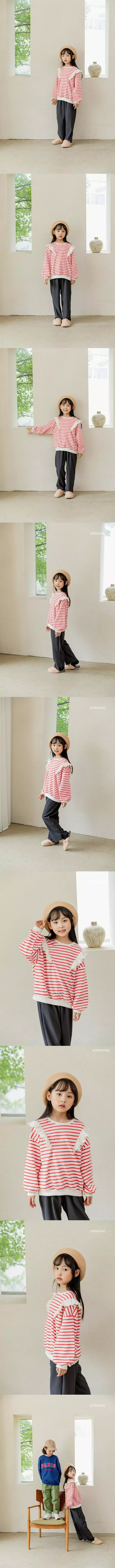 Jermaine - Korean Children Fashion - #fashionkids - Dalcom Frill Stripes Sweatshirt - 2