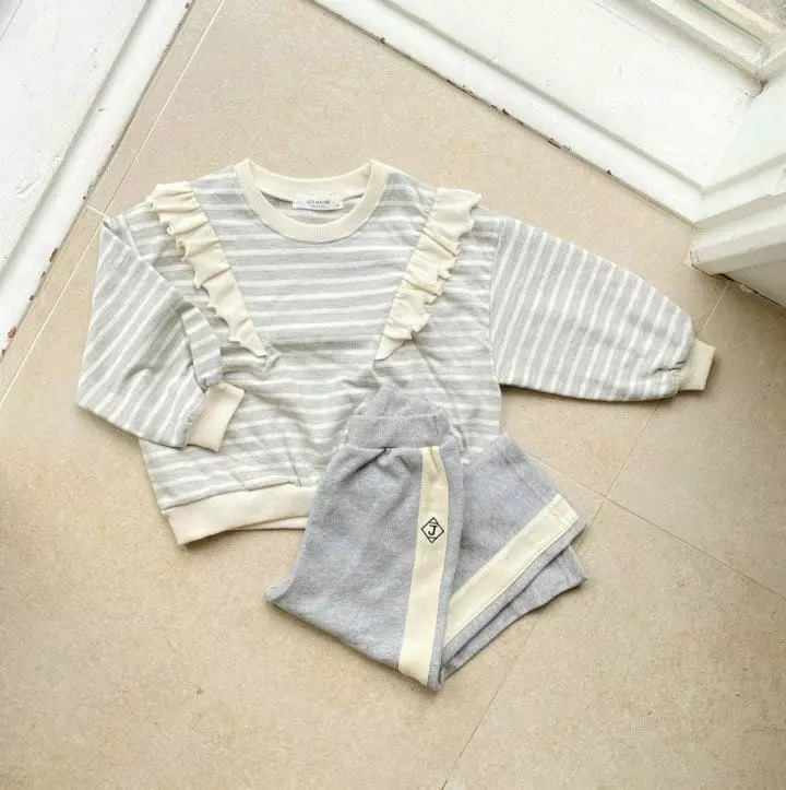 Jermaine - Korean Children Fashion - #kidzfashiontrend - Dalcom Frill Stripes Sweatshirt - 5