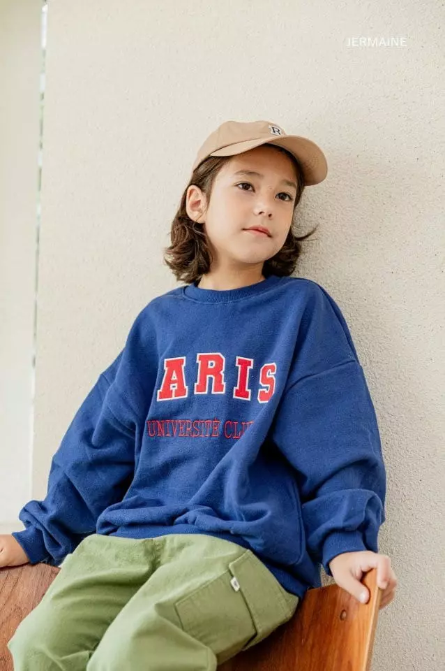 Jermaine - Korean Children Fashion - #toddlerclothing - Paris Embroidery Sweatshirt