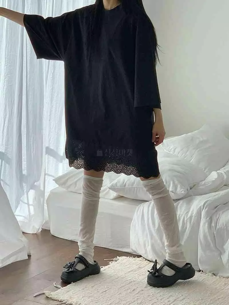 Jkichi - Korean Women Fashion - #momslook - Lace Tee