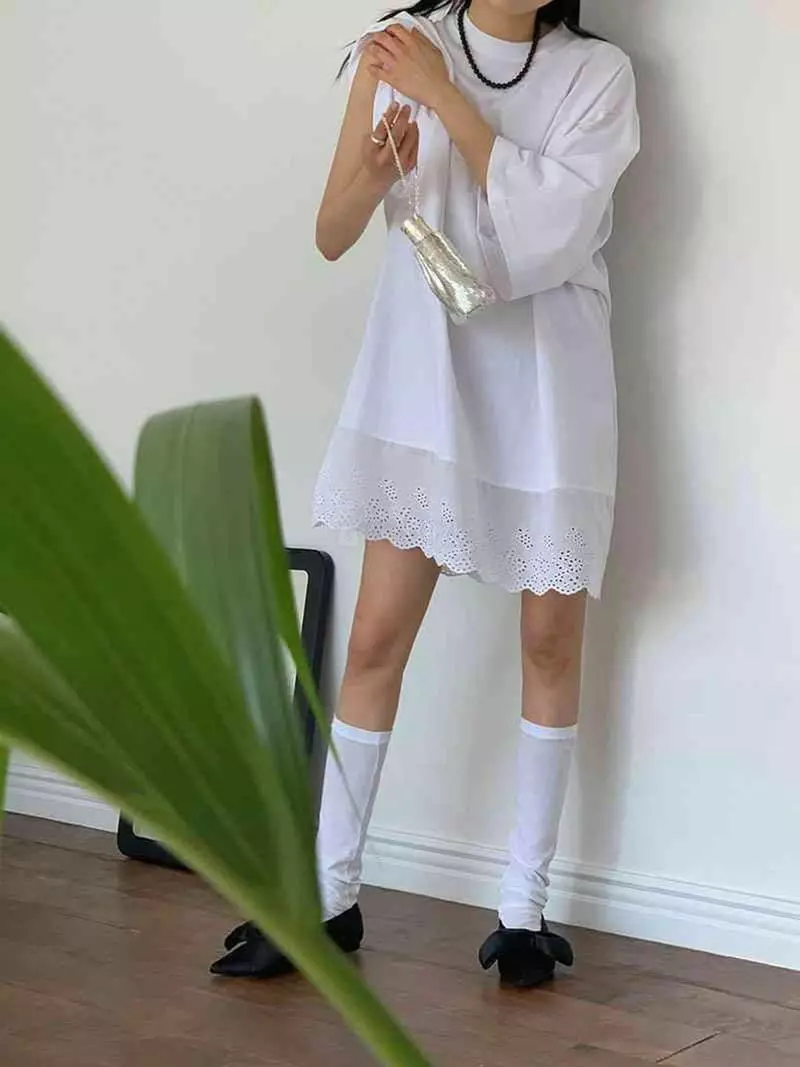 Jkichi - Korean Women Fashion - #momslook - Lace Tee - 11