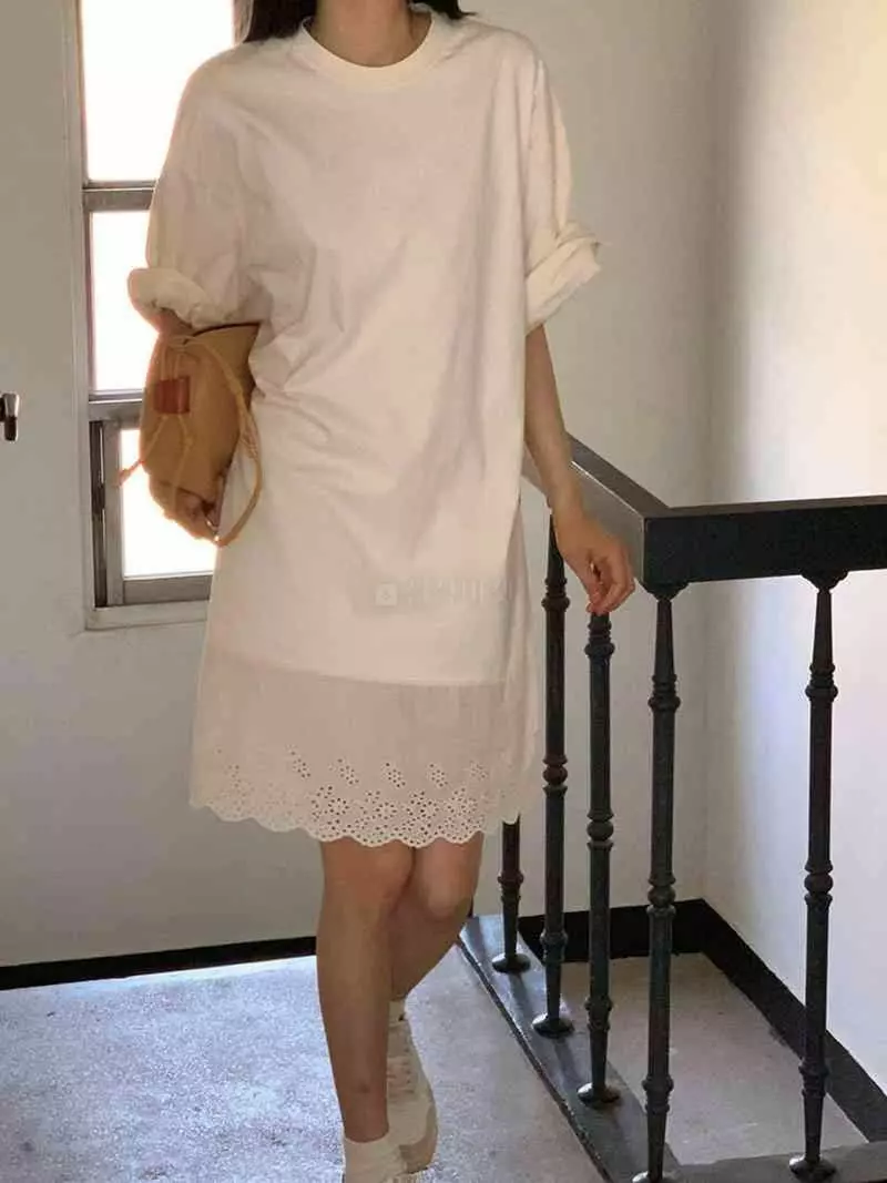 Jkichi - Korean Women Fashion - #momslook - Lace Tee - 5
