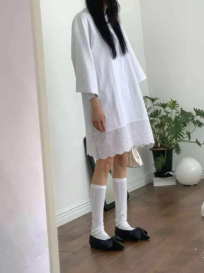 Jkichi - Korean Women Fashion - #momslook - Lace Tee - 7