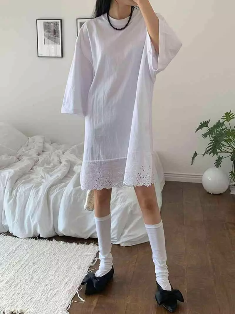 Jkichi - Korean Women Fashion - #momslook - Lace Tee - 9