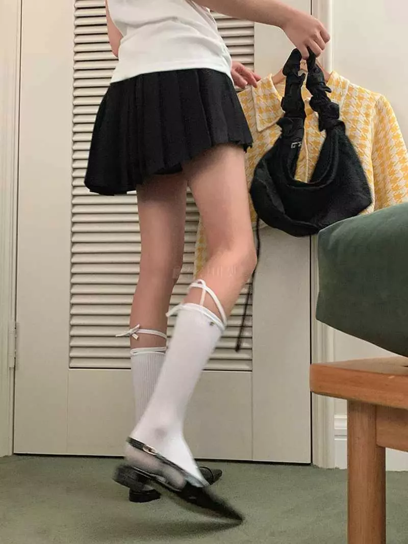 Jkichi - Korean Women Fashion - #momslook - Piping Tape Socks - 3
