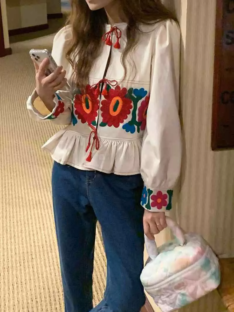 Jkichi - Korean Women Fashion - #momslook - Flower Blouse - 11