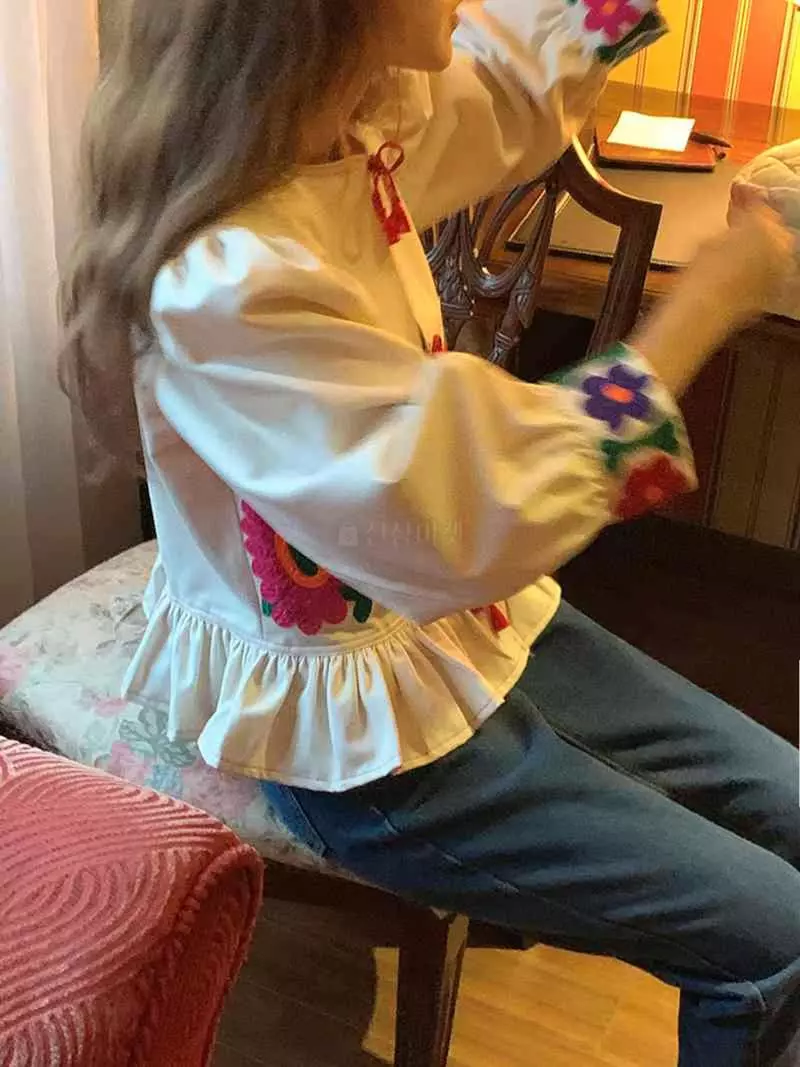 Jkichi - Korean Women Fashion - #momslook - Flower Blouse - 3