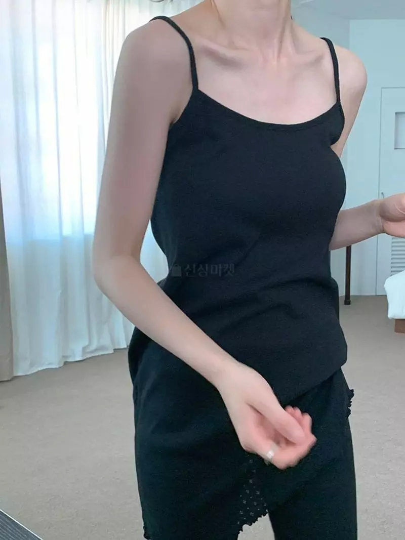 Jkichi - Korean Women Fashion - #momslook - Eyelet Sleeveless Leggings Hairing Set - 5