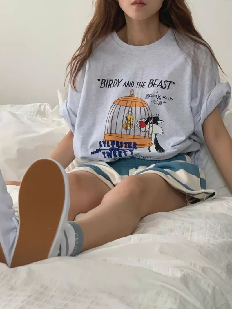 Jkichi - Korean Women Fashion - #momslook - Bird Tee - 6