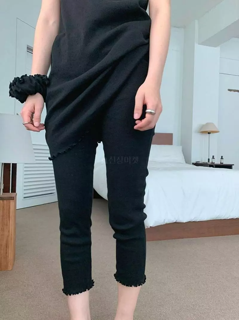 Jkichi - Korean Women Fashion - #vintageinspired - Eyelet Sleeveless Leggings Hairing Set - 7