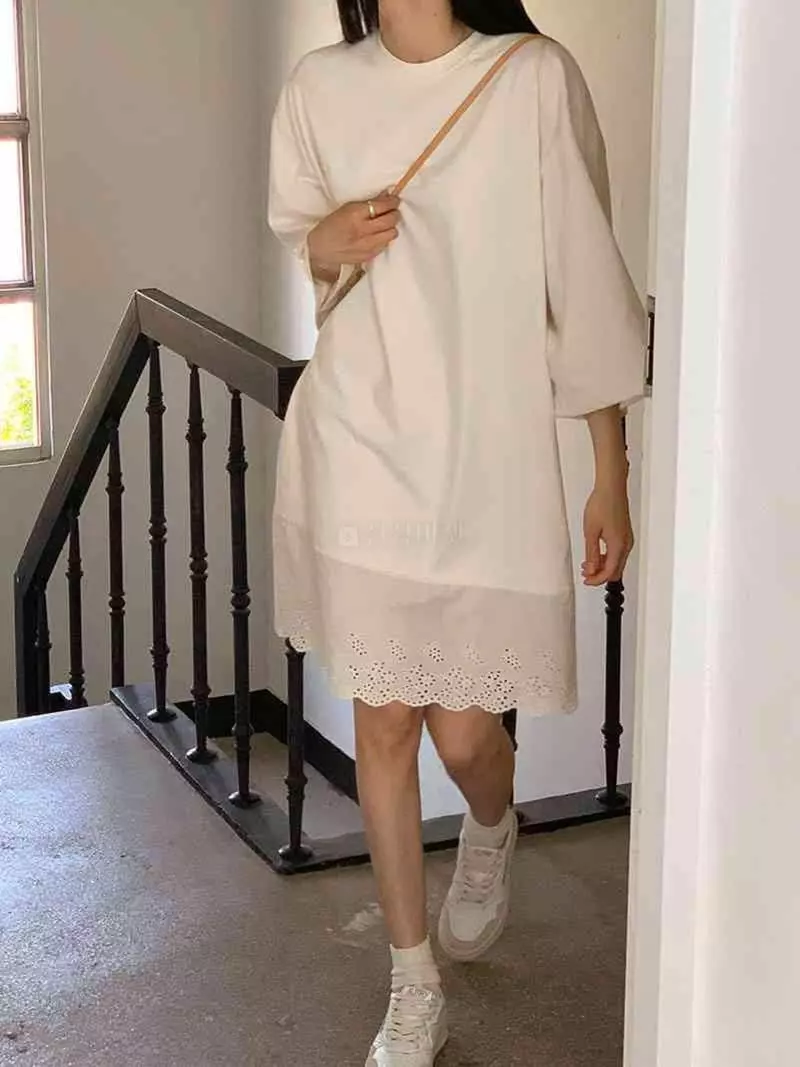 Jkichi - Korean Women Fashion - #momslook - Lace Tee - 4