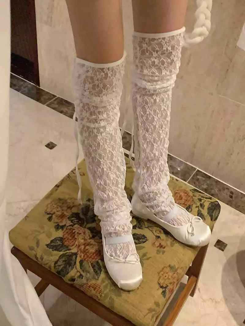 Jkichi - Korean Women Fashion - #womensfashion - Lace Ribbon Socks