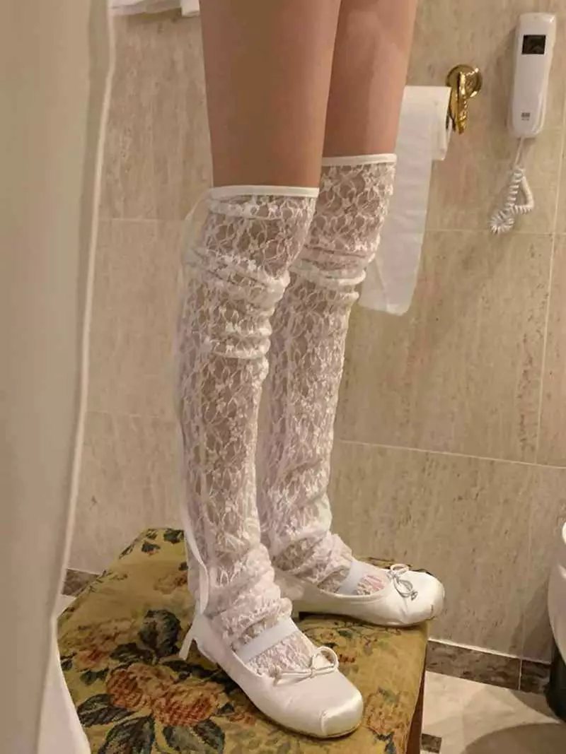 Jkichi - Korean Women Fashion - #womensfashion - Lace Ribbon Socks - 3