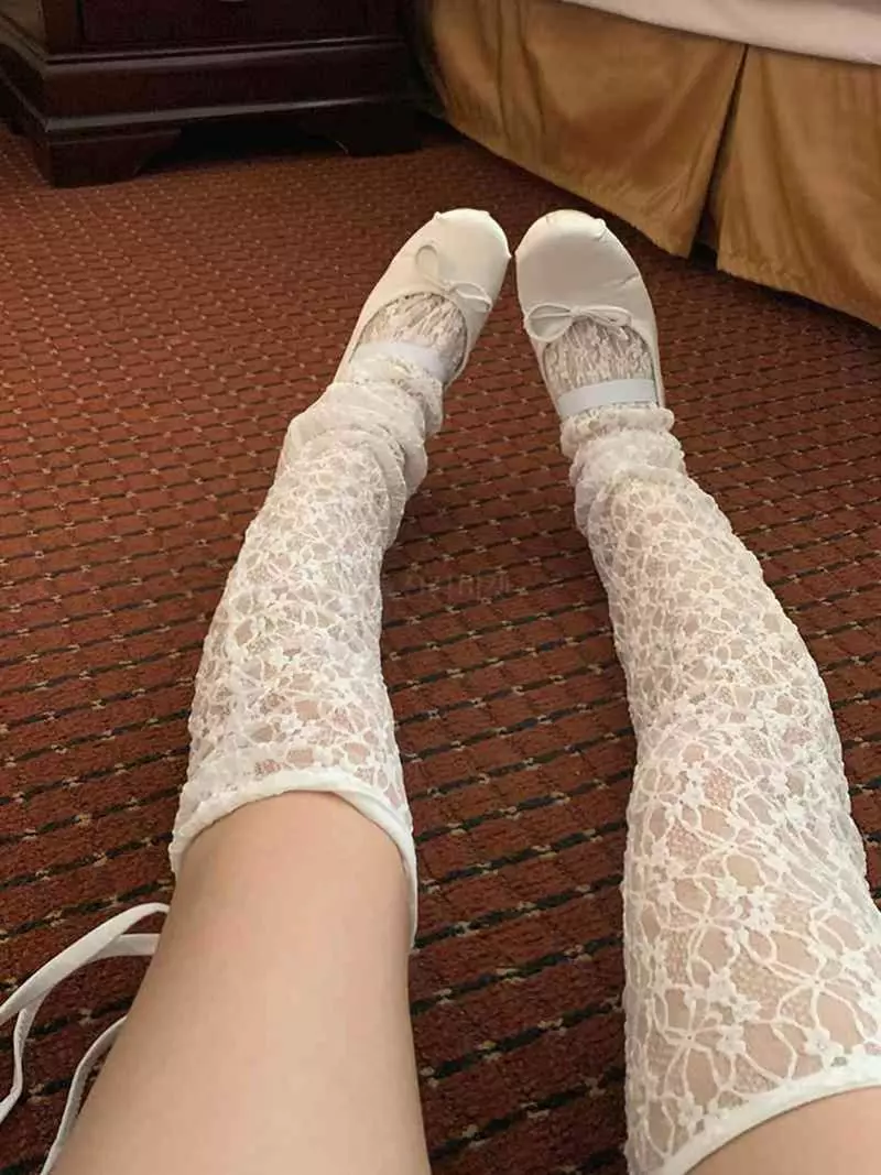 Jkichi - Korean Women Fashion - #womensfashion - Lace Ribbon Socks - 5