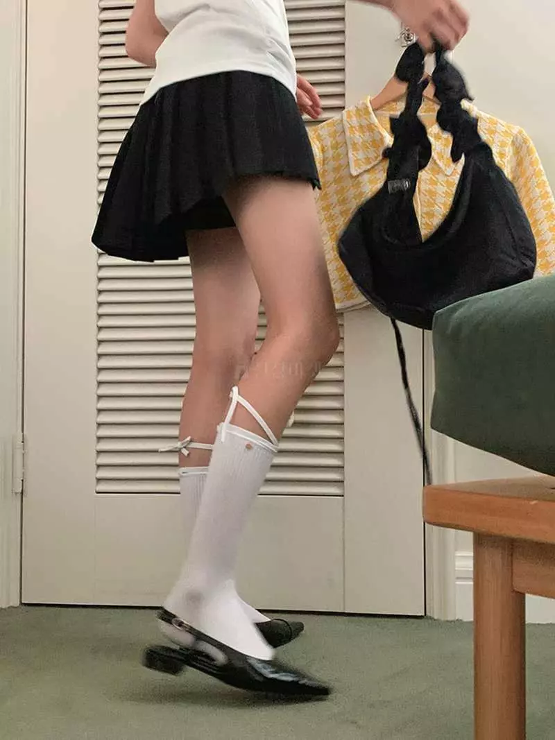Jkichi - Korean Women Fashion - #momslook - Piping Tape Socks - 4