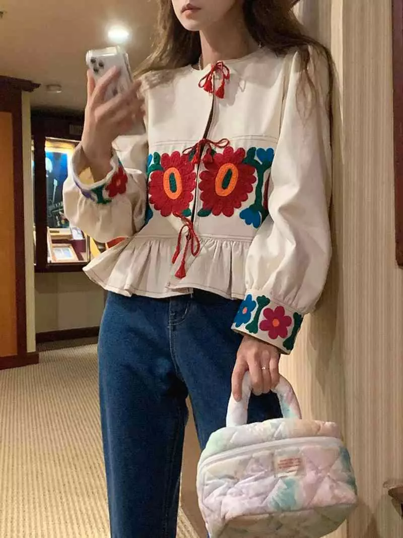 Jkichi - Korean Women Fashion - #womensfashion - Flower Blouse - 12