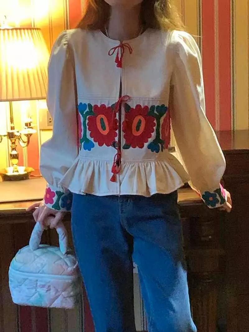 Jkichi - Korean Women Fashion - #womensfashion - Flower Blouse - 2