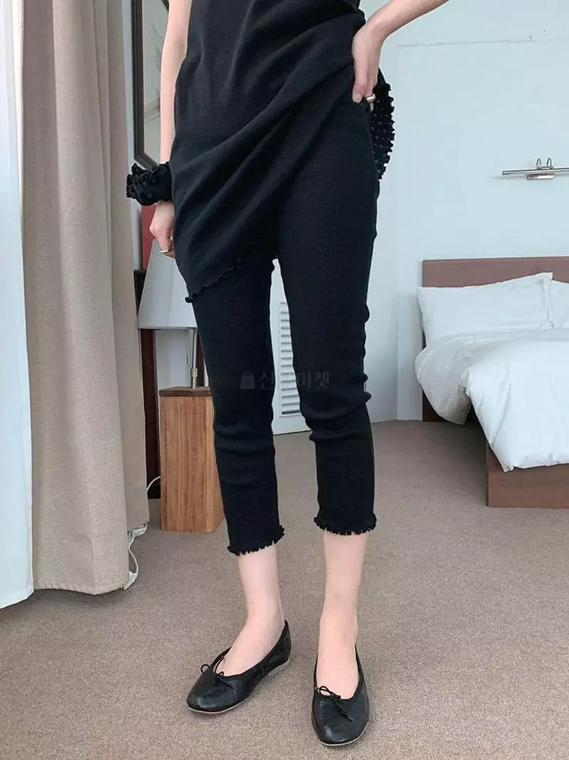 Jkichi - Korean Women Fashion - #womensfashion - Eyelet Sleeveless Leggings Hairing Set - 6