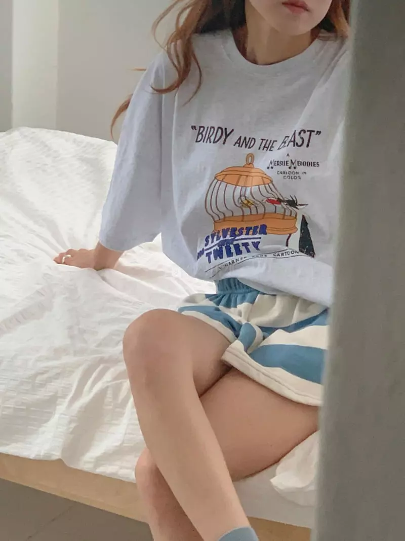 Jkichi - Korean Women Fashion - #womensfashion - Bird Tee - 5
