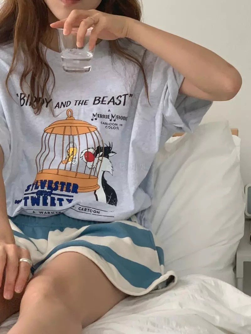 Jkichi - Korean Women Fashion - #womensfashion - Bird Tee - 7