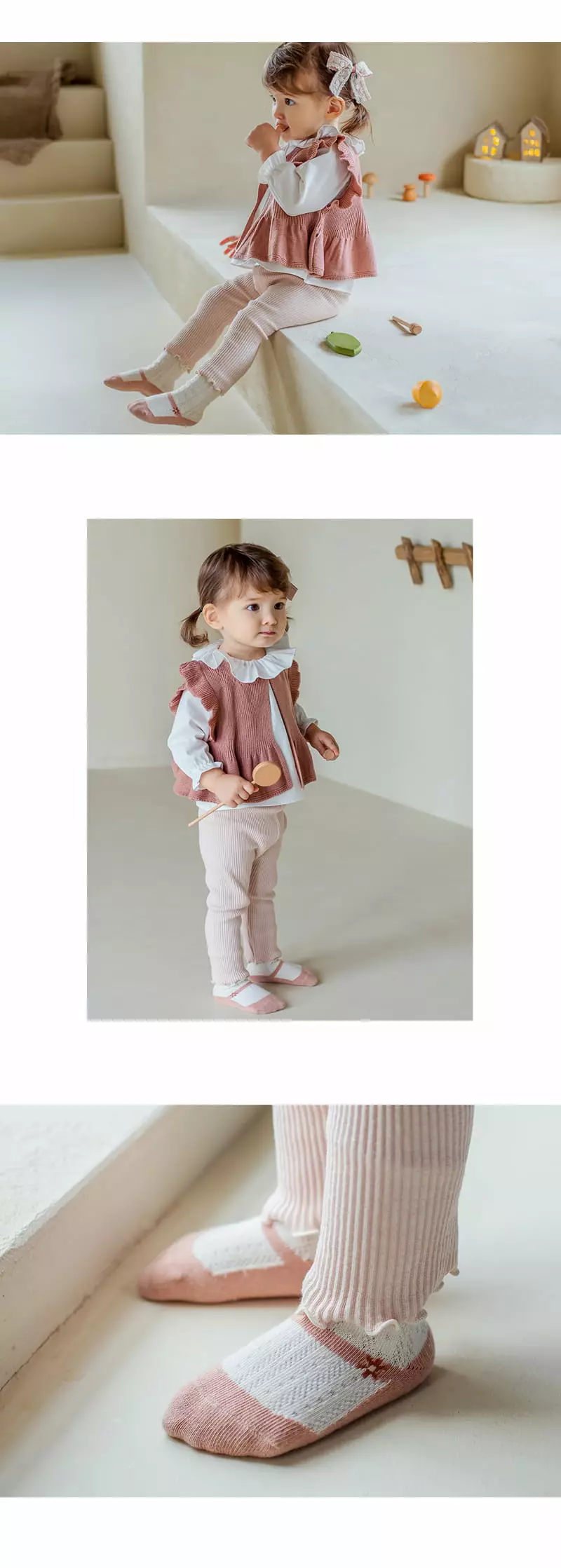 Kids Clara - Korean Baby Fashion - #babyclothing - Nadia Merry Jacket Knee Socks [set of 5] - 5