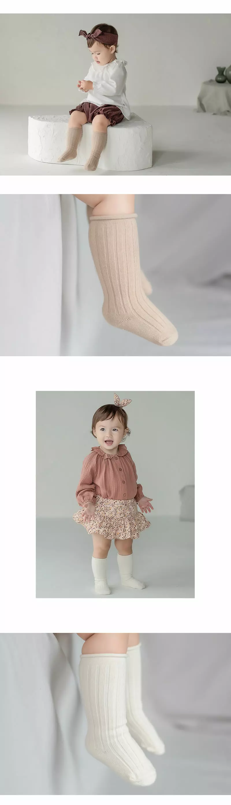 Kids Clara - Korean Baby Fashion - #babygirlfashion - Maco Rolling Knee Socks [set of 5] - 3