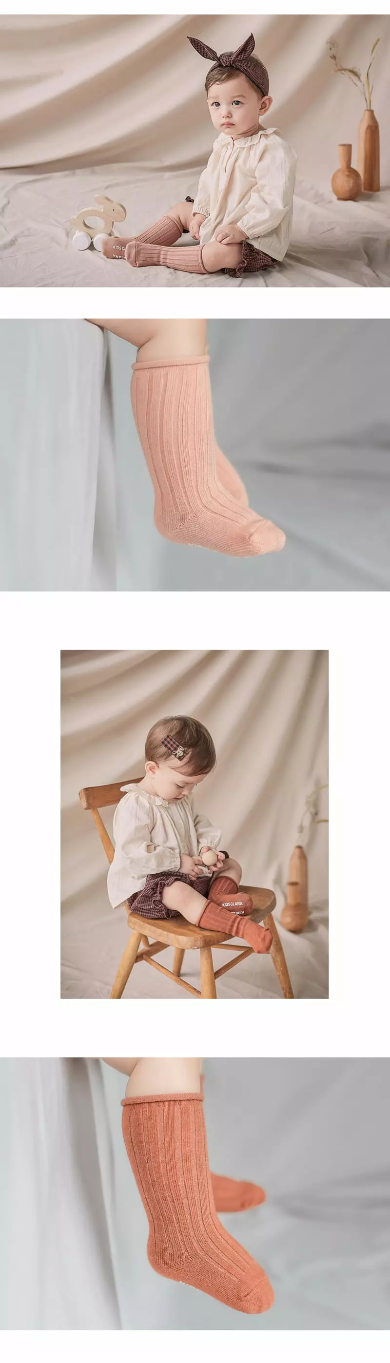 Kids Clara - Korean Baby Fashion - #babygirlfashion - Maco Rolling Knee Socks [set of 5] - 4