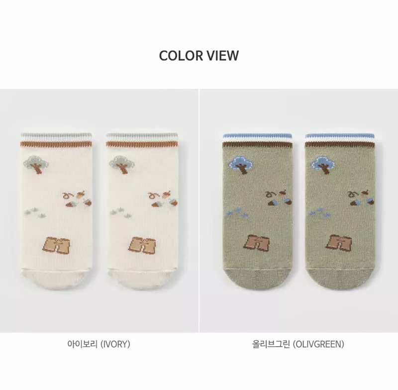 Kids Clara - Korean Baby Fashion - #onlinebabyboutique - Drawing Socks [set of 5] - 7