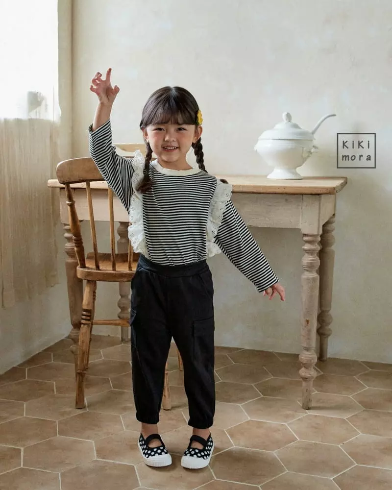 Kikimora - Korean Children Fashion - #Kfashion4kids - Sltripes Lace Tee - 8