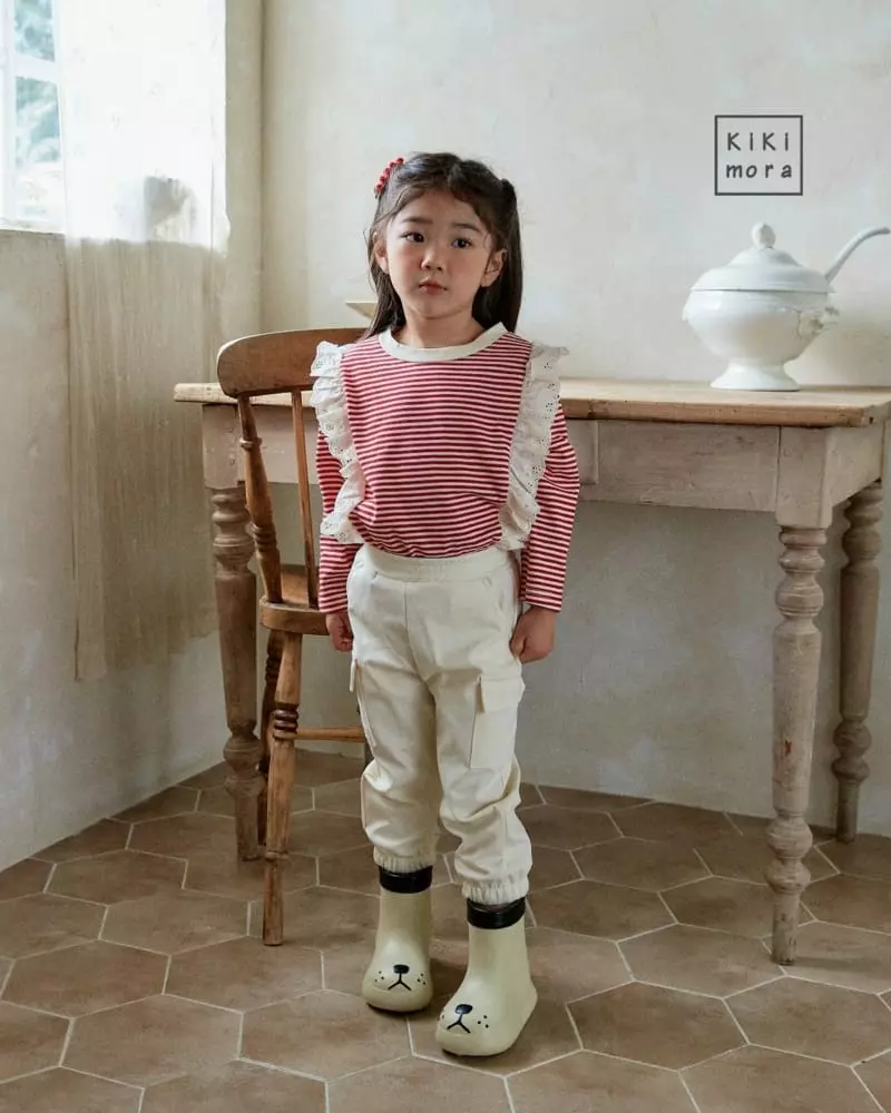 Kikimora - Korean Children Fashion - #discoveringself - Sltripes Lace Tee - 4