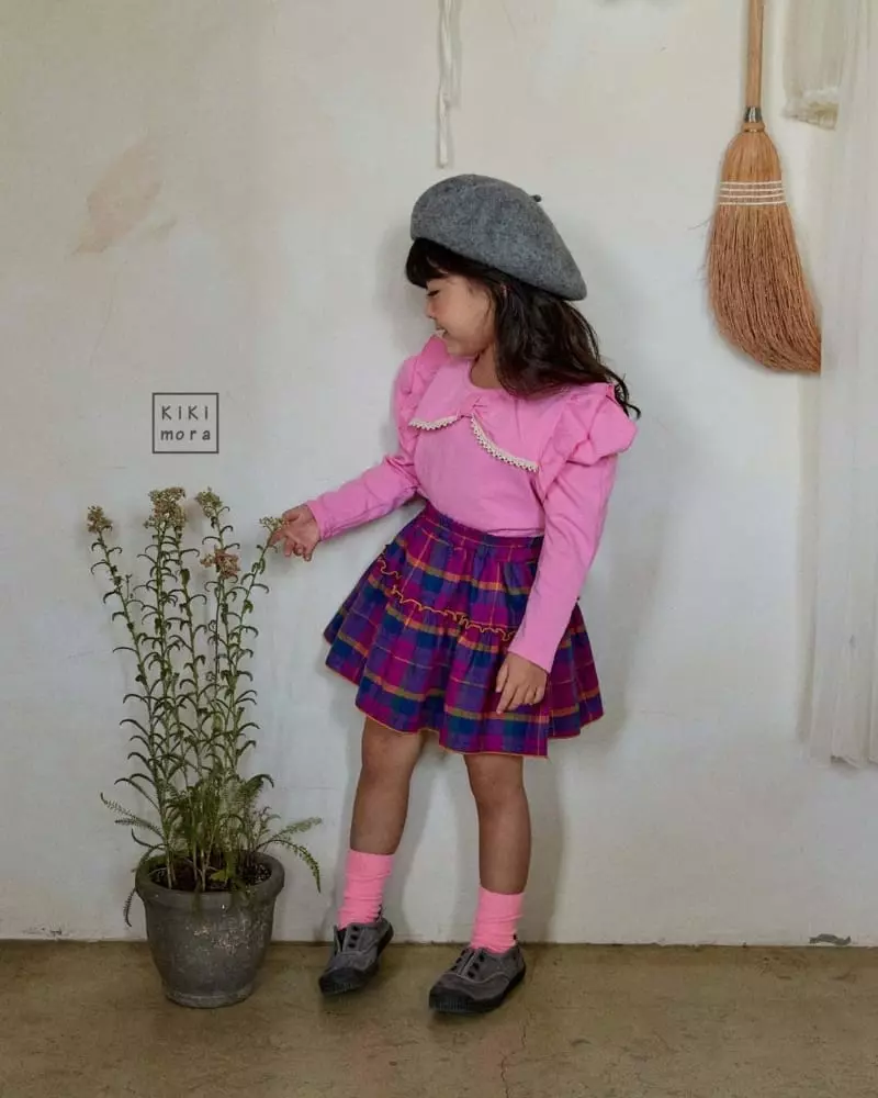 Kikimora - Korean Children Fashion - #kidsshorts - Mini Check Skirt - 10