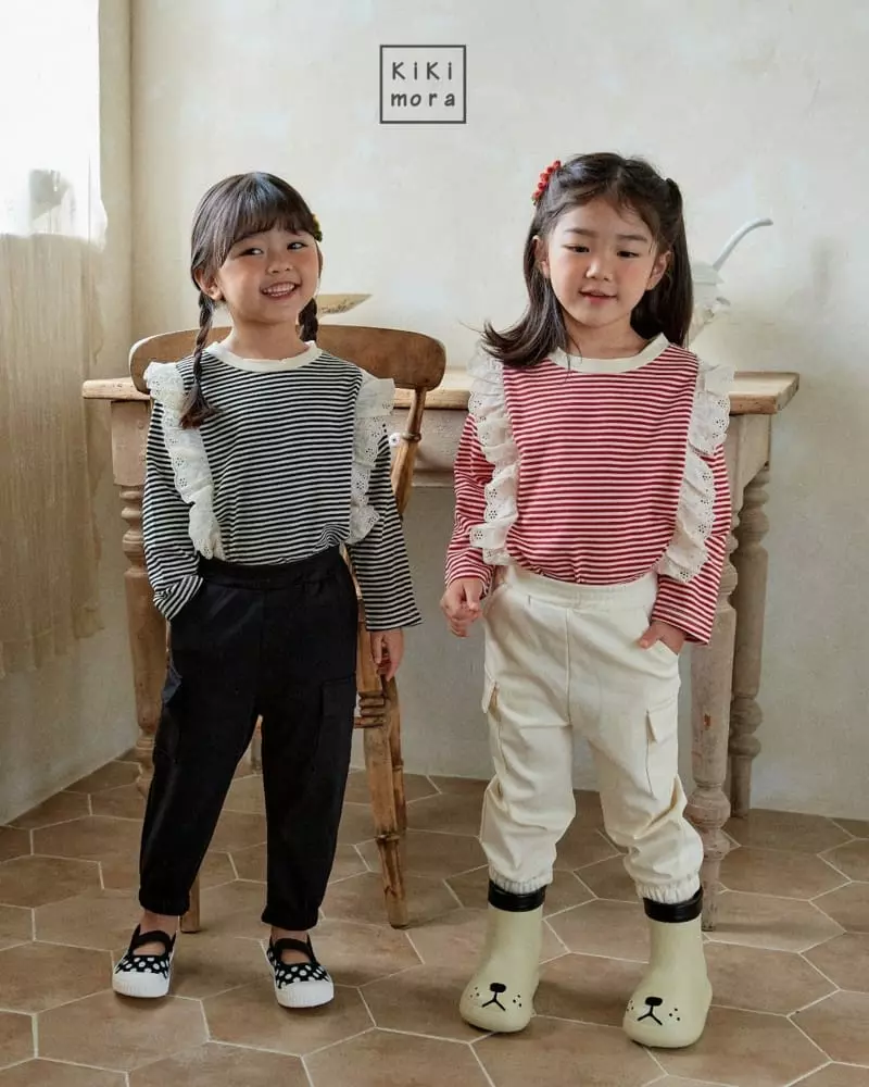 Kikimora - Korean Children Fashion - #magicofchildhood - Sltripes Lace Tee - 10