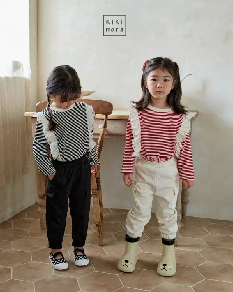 Kikimora - Korean Children Fashion - #prettylittlegirls - Sltripes Lace Tee - 12