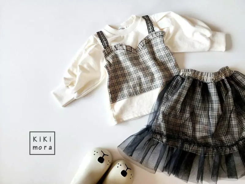 Kikimora - Korean Children Fashion - #stylishchildhood - Check Sha Skirt - 2