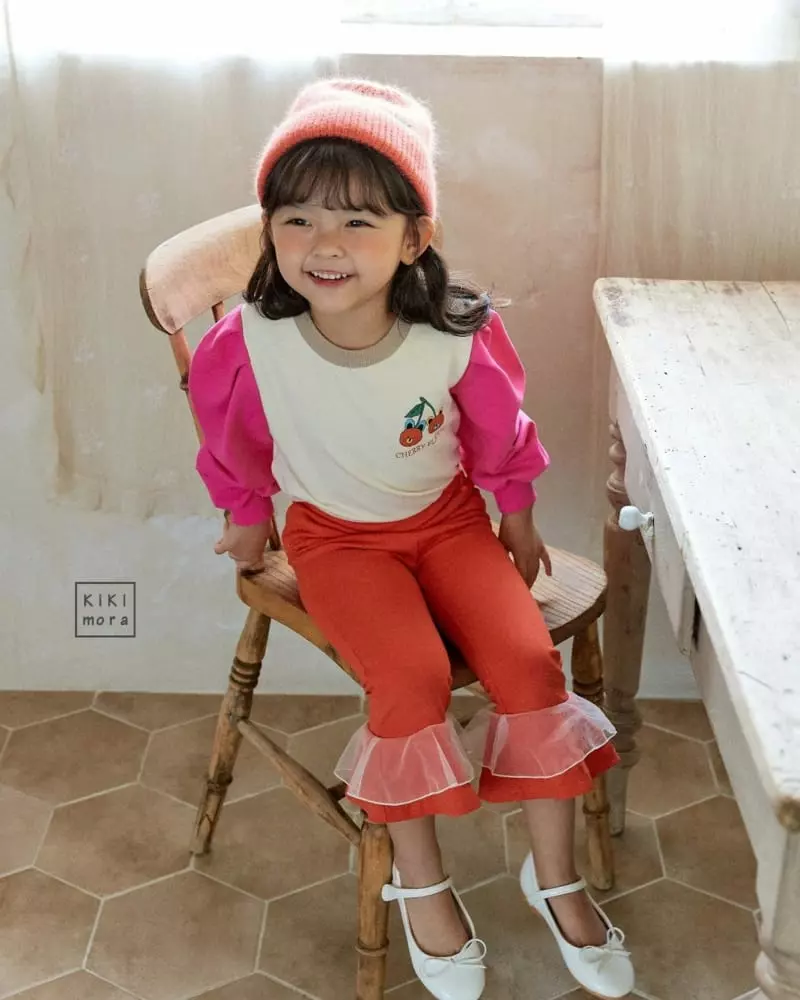 Kikimora - Korean Children Fashion - #toddlerclothing - Cherry Color Tee - 5